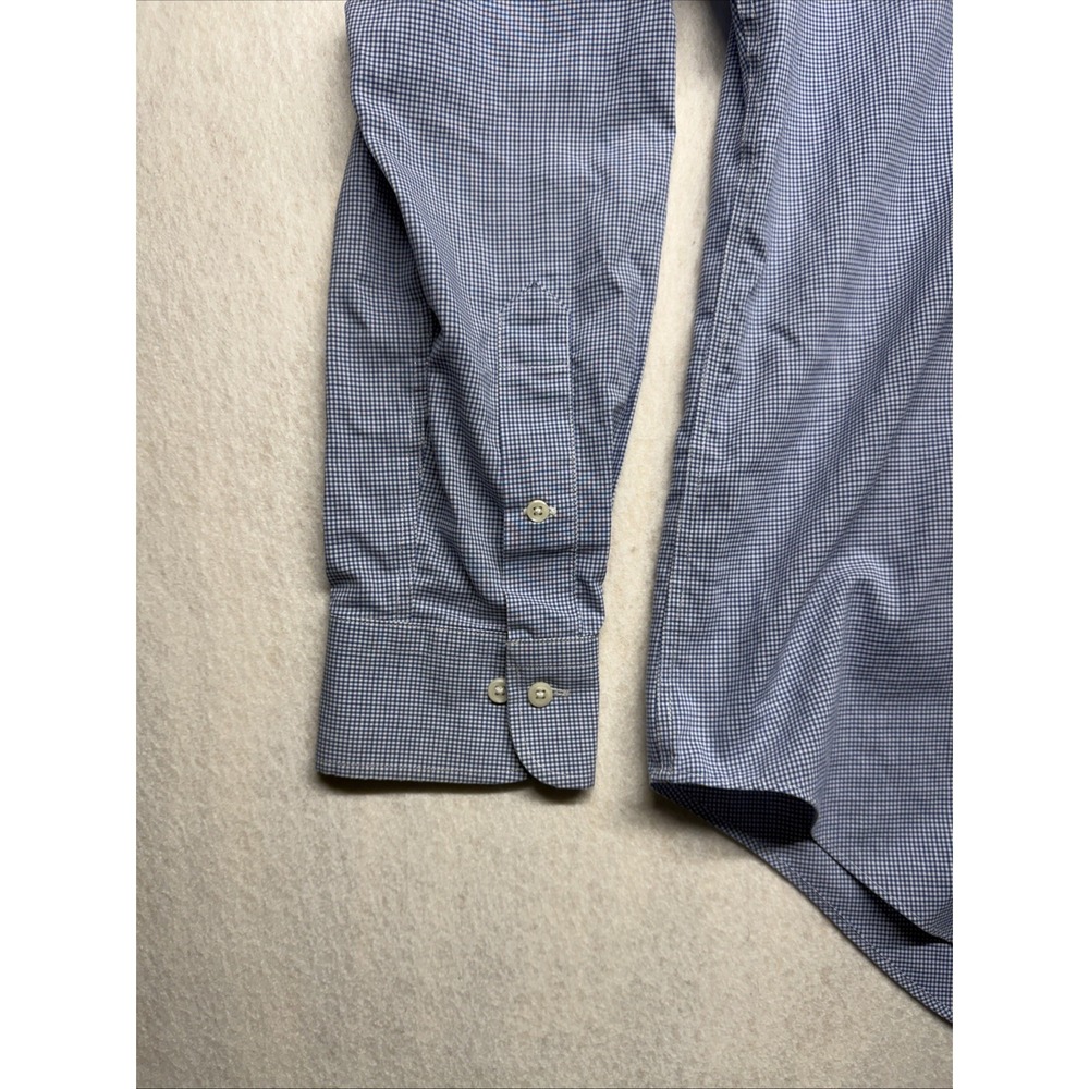Lauren Ralph Lauren Mens 16 34/35 Classic Fit Blue Gingham Non Iron Dress Shirt - Picture 14 of 16